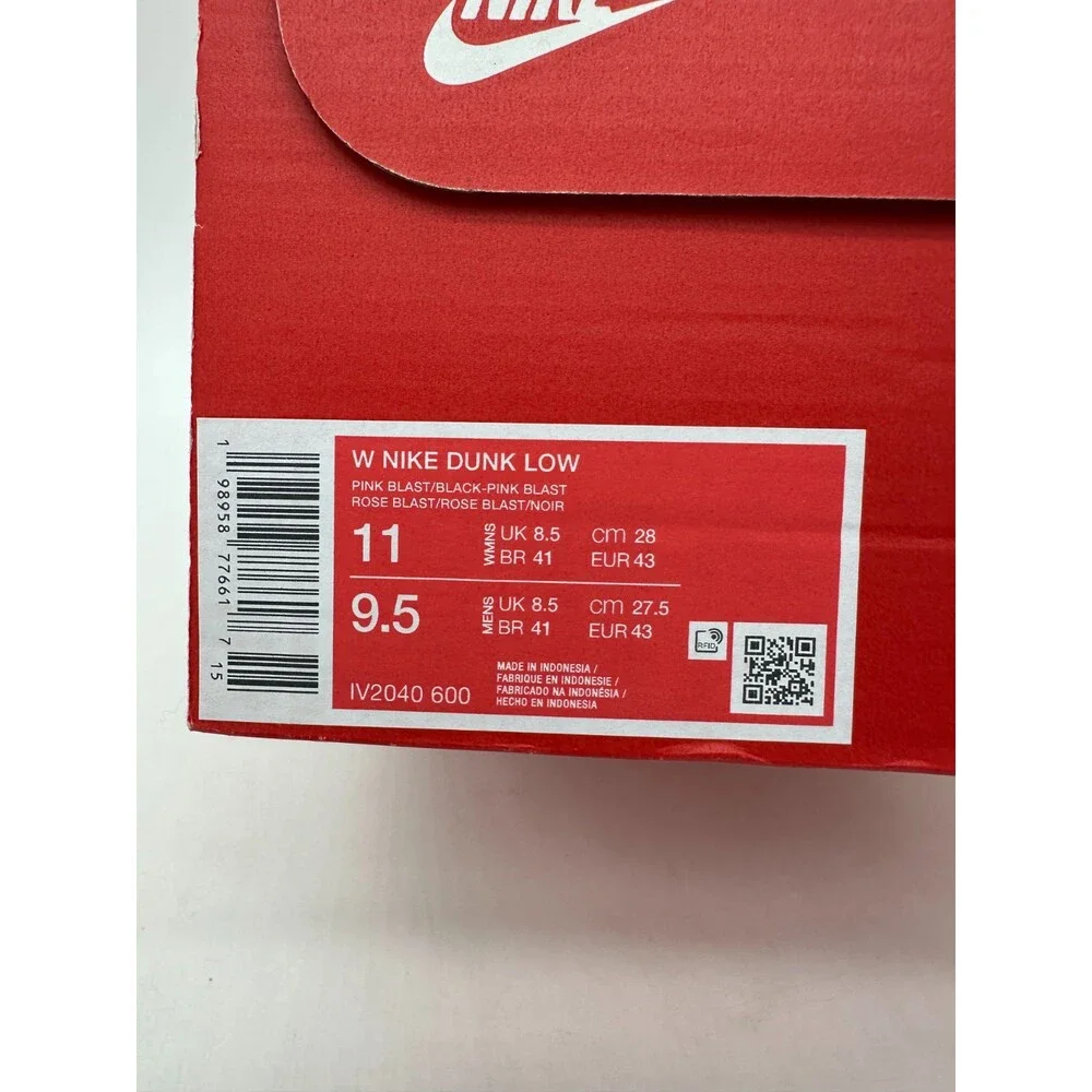 Nike Dunk Low Women's Size 11 Men's size 9.5 Pink Athletic Shoes IV2040 600